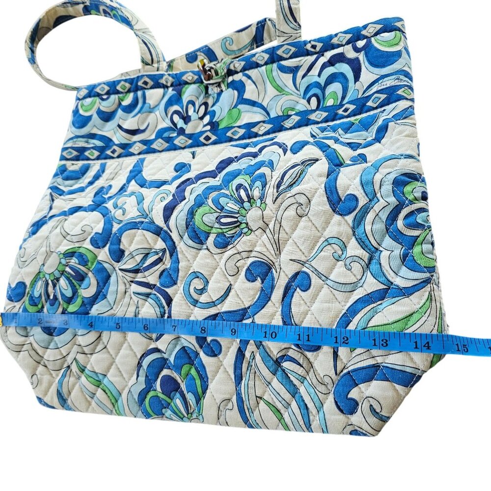 Vera Bradly Shoulder bag Blue Tote Blue White 13x15 - Picture 9 of 12
